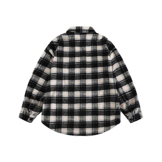 Camisa Abrigo Cuadriculada Gruesa para Parejas - Image 9
