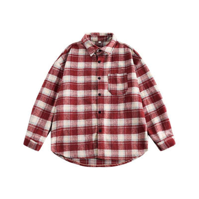 Camisa Abrigo Cuadriculada Gruesa para Parejas - Image 10