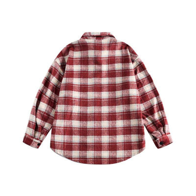Camisa Abrigo Cuadriculada Gruesa para Parejas - Image 11