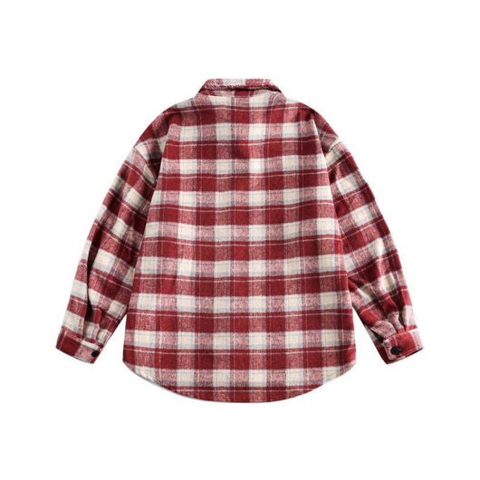 Camisa Abrigo Cuadriculada Gruesa para Parejas - Image 11