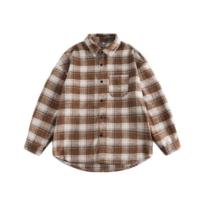 Camisa Abrigo Cuadriculada Gruesa para Parejas - Image 12