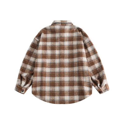 Camisa Abrigo Cuadriculada Gruesa para Parejas - Image 13