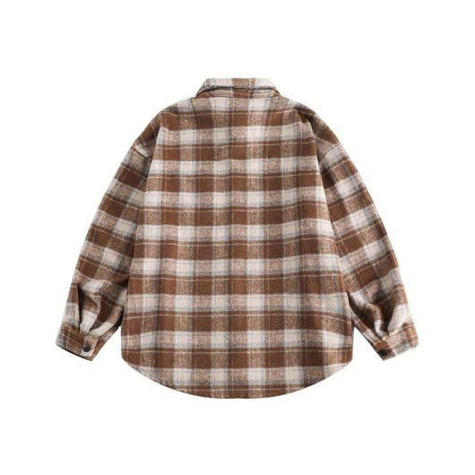 Camisa Abrigo Cuadriculada Gruesa para Parejas - Image 13