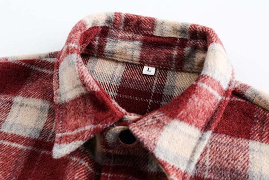 Camisa Abrigo Cuadriculada Gruesa para Parejas - Image 14
