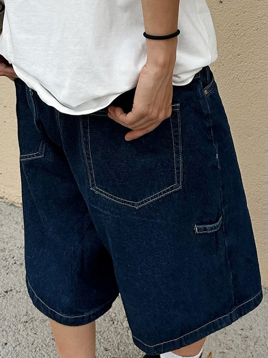 Shorts Vaqueros Rectos Casuales Hasta la Rodilla - Image 17