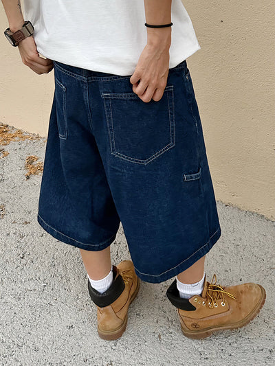 Shorts Vaqueros Rectos Casuales Hasta la Rodilla - Image 18