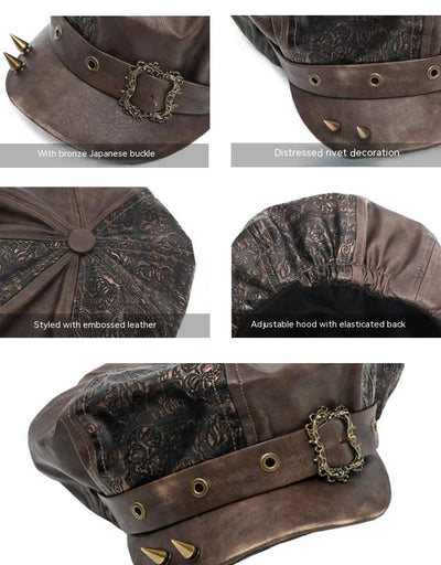 Gorra Octagonal Punk con Remaches - Estilo Vintage Painter - Image 13