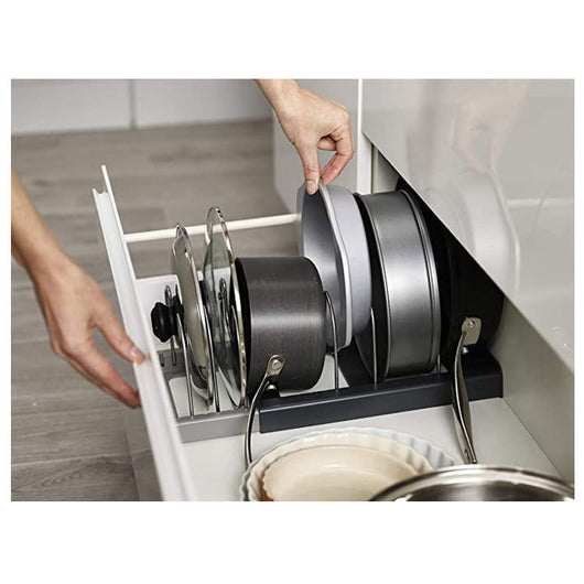 Repisa Organizadora Extensible de Acero Inoxidable para Ollas y Sartenes - Image 11