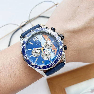 Reloj de Hombre con Cronógrafo, Correa de Cuero y Resistencia al Agua - Image 16