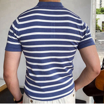 Polo de Negocios a Rayas Azules para Hombre - Image 8