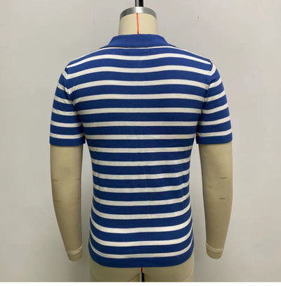 Polo de Negocios a Rayas Azules para Hombre - Image 12