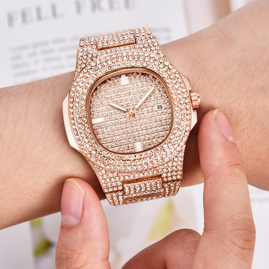 Reloj de Lujo para Hombre con Diamantes y Calendario - Cuarzo Premium - Image 16