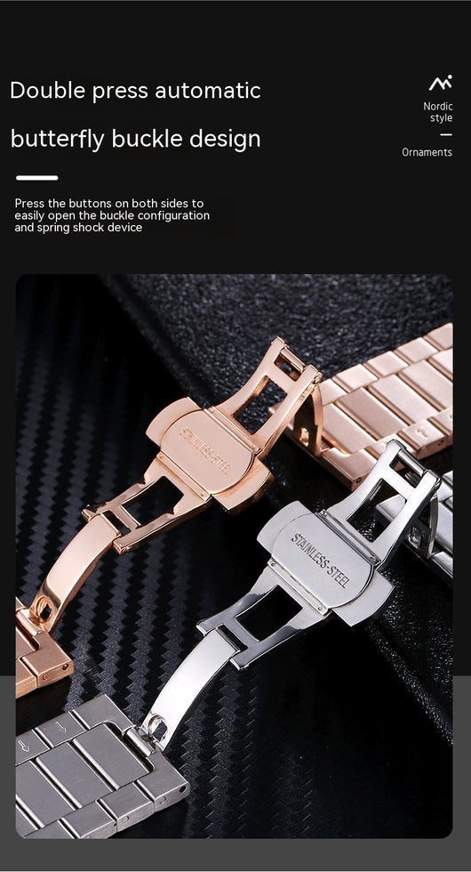 Correa Inteligente de Bambú y Acero Inoxidable para Smartwatch - Image 30