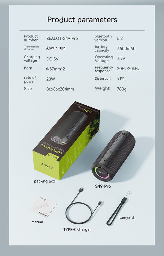 Parlante Bluetooth Resistente al Agua para Vehículos S49Pro - Image 18