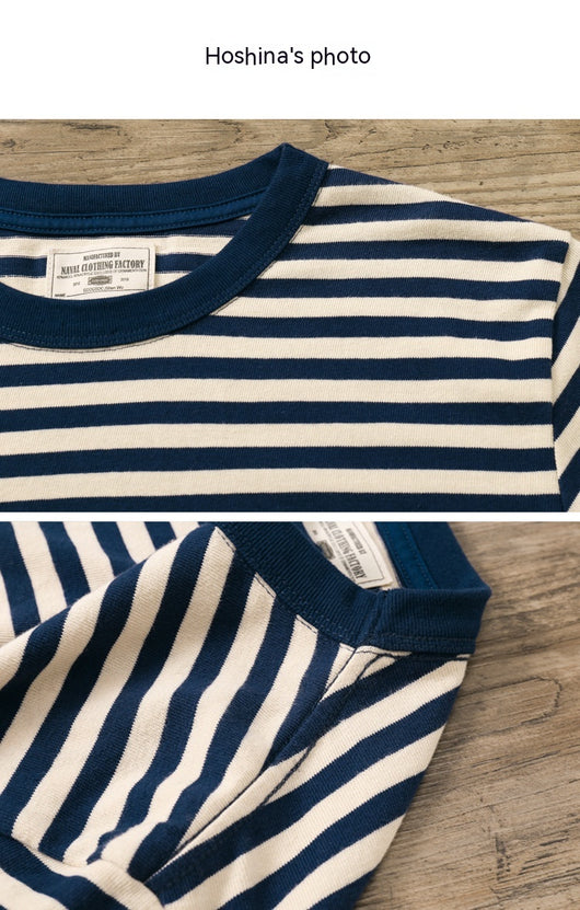 Playera Retro Americana de Rayas Horizontales para Hombre - Image 12