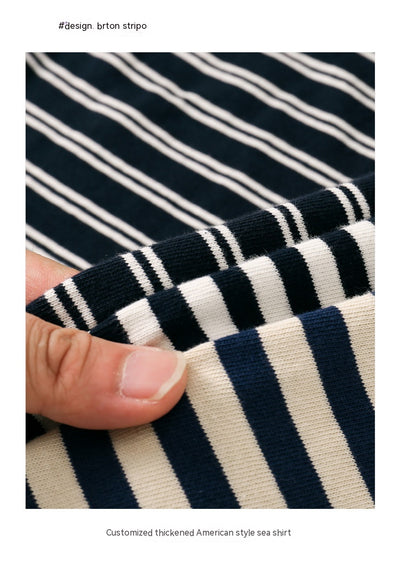 Playera Retro Americana de Rayas Horizontales para Hombre - Image 19