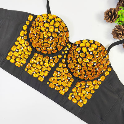 Top Corto Beaded con Diamantes - Estilo Hot Girl Elegante - Image 36