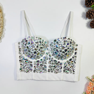 Top Corto Beaded con Diamantes - Estilo Hot Girl Elegante - Image 44
