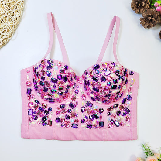 Top Corto Beaded con Diamantes - Estilo Hot Girl Elegante - Image 50
