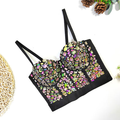 Top Corto Beaded con Diamantes - Estilo Hot Girl Elegante - Image 52
