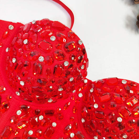 Top Corto Beaded con Diamantes - Estilo Hot Girl Elegante - Image 54