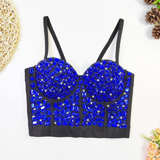 Top Corto Beaded con Diamantes - Estilo Hot Girl Elegante - Image 55