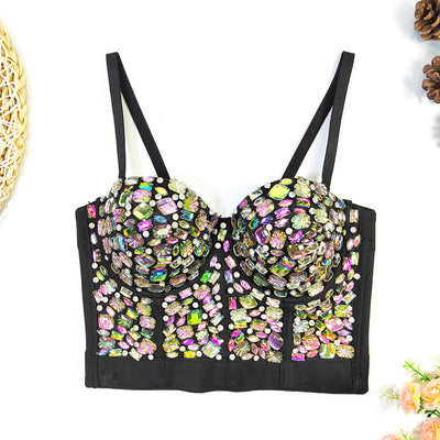 Top Corto Beaded con Diamantes - Estilo Hot Girl Elegante - Image 56