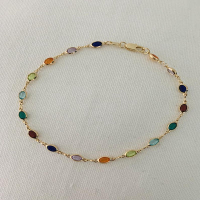 Pulsera de Tobillo Cristal Arcoíris con Incrustaciones Multicolor - Image 11