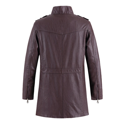 Chaqueta de Cuero Premium con Cuello de Pie para Hombre - Image 13