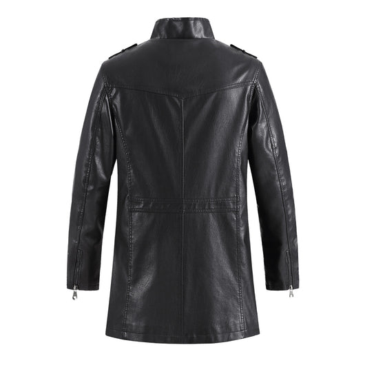 Chaqueta de Cuero Premium con Cuello de Pie para Hombre - Image 15