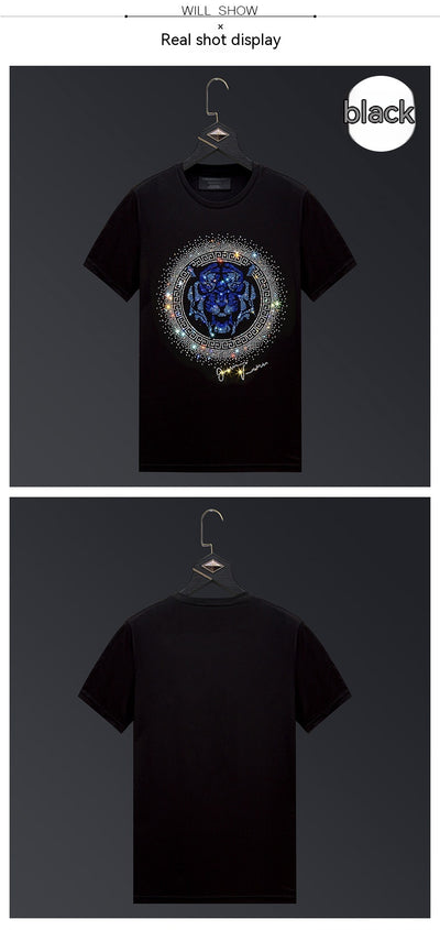 Camiseta Tigre Strass Talla Grande Hombre Manga Corta Algodón Verano - Image 10
