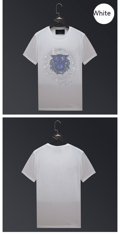 Camiseta Tigre Strass Talla Grande Hombre Manga Corta Algodón Verano - Image 11
