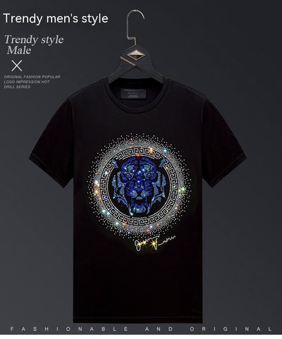 Camiseta Tigre Strass Talla Grande Hombre Manga Corta Algodón Verano - Image 13