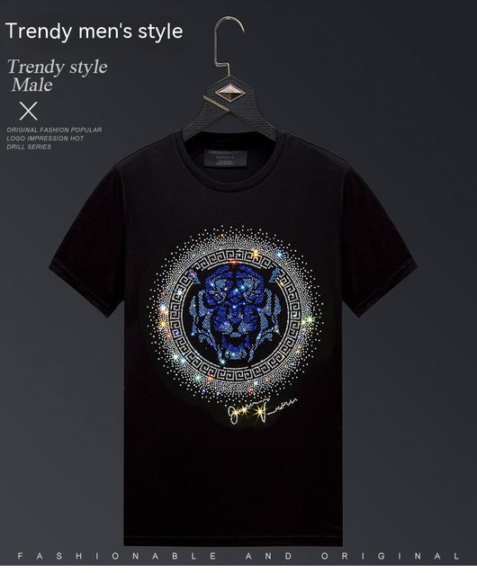 Camiseta Tigre Strass Talla Grande Hombre Manga Corta Algodón Verano - Image 13