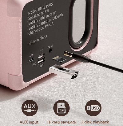 Parlante Portátil Retro con Bluetooth y Bajos Potentes - Image 12