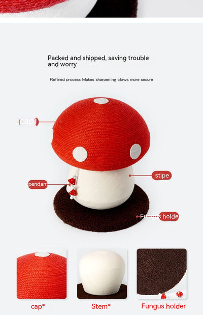Rascador para Gatos Diseño Seta Rojo - Tabla de Rascar Interactiva - Image 11