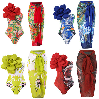 Blue and white floral paisley sarong with a tie waist, perfect as a beach wrap or swimsuit cover-up. - Image 16