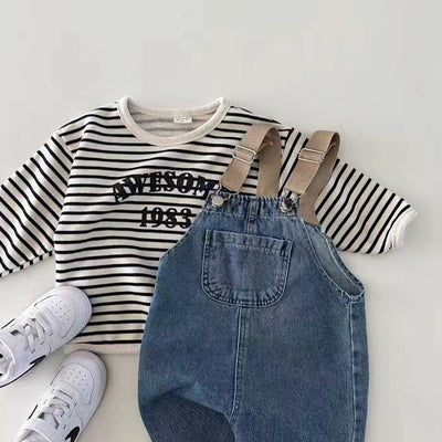 Pantalones Denim Retro con Tirantes - Image 19