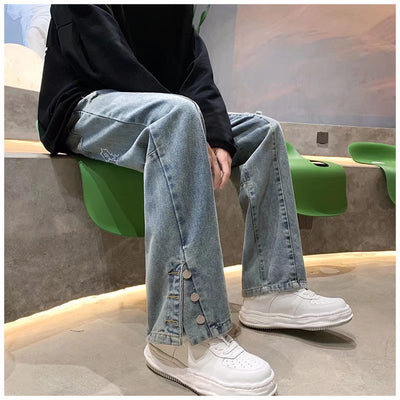 Pantalones Vaqueros Rectos con Letras Bordadas - Estilo Hip Hop Street Fashion - Image 24