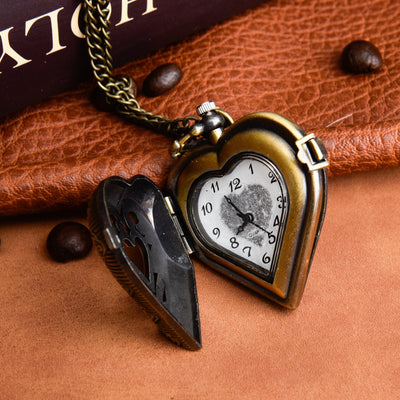 Reloj de Bolsillo Retro Cuarzo Corazón Hueco con Diamantes - Image 14