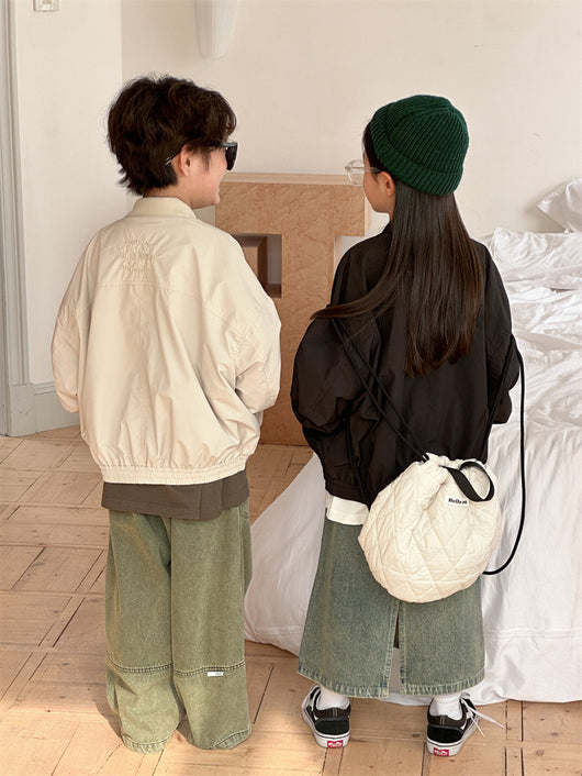 Chaqueta Infantil con Bordado de Letras - Abrigo de Moda para Niños - Image 58