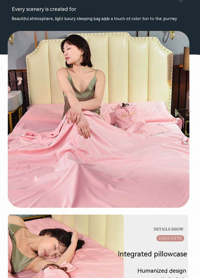 Saco de Dormir Viajero Modal Tencel Color Sólido Doble - Image 12