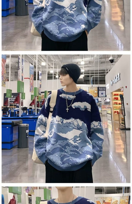 Suéter Retro Tie-Dye Montaña de Nieve - Cuello Redondo Oversize - Image 21