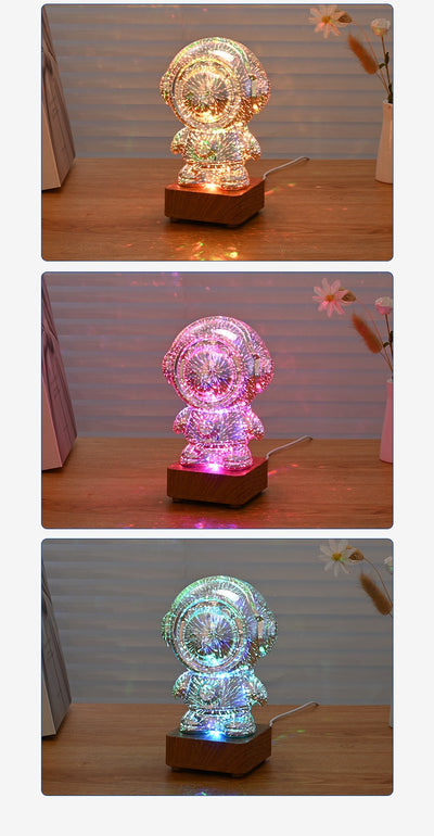 Lámpara Nocturna 3D Astronauta con Fuegos Artificiales - Decoración USB - Image 9