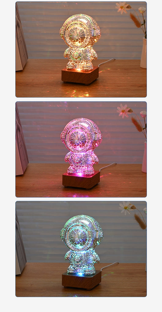 Lámpara Nocturna 3D Astronauta con Fuegos Artificiales - Decoración USB - Image 9