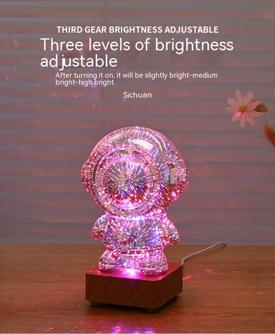 Lámpara Nocturna 3D Astronauta con Fuegos Artificiales - Decoración USB - Image 14
