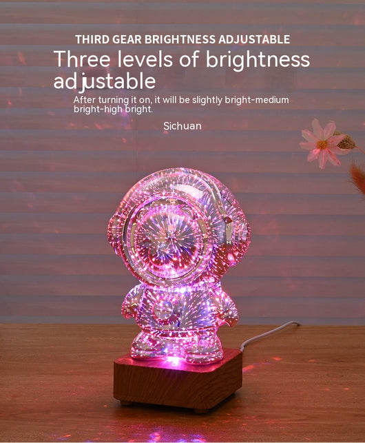 Lámpara Nocturna 3D Astronauta con Fuegos Artificiales - Decoración USB - Image 14