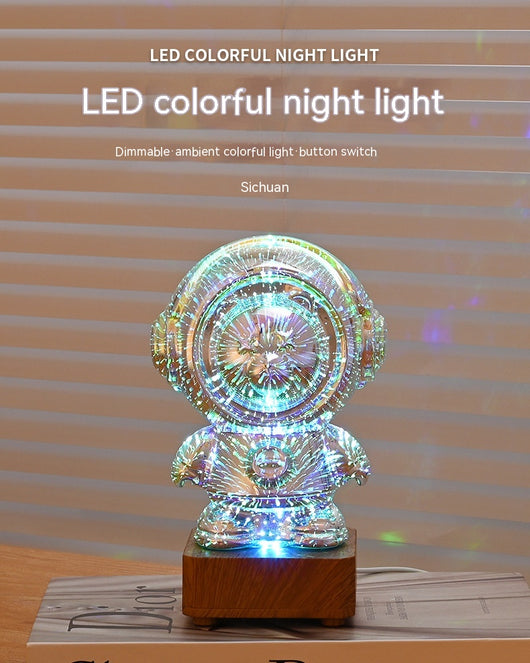 Lámpara Nocturna 3D Astronauta con Fuegos Artificiales - Decoración USB - Image 15