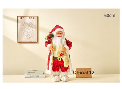 Muñeco Papá Noel con Lentes Lentejuelas Rojo Decorativo - Image 11