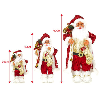 Muñeco Papá Noel con Lentes Lentejuelas Rojo Decorativo - Image 17